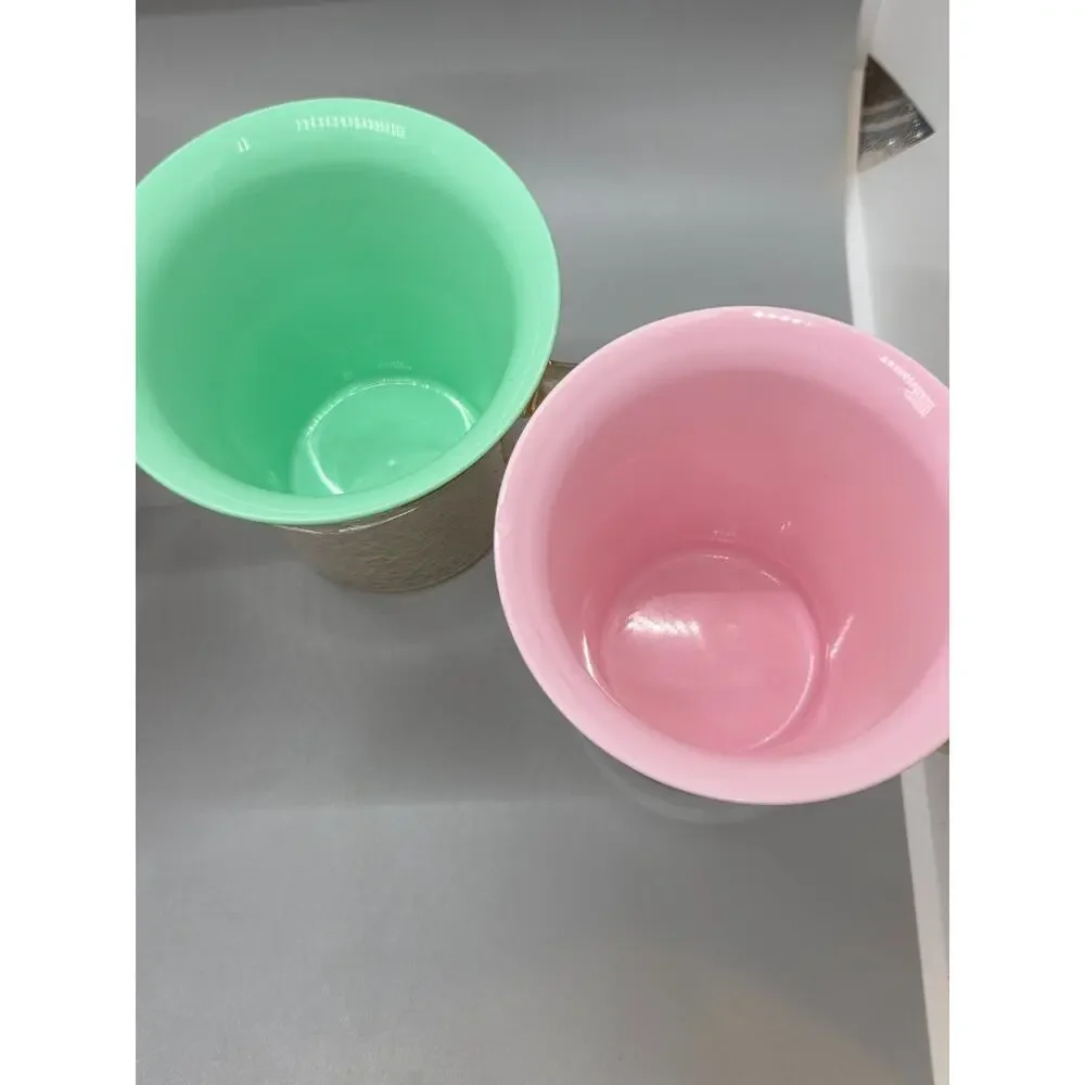 Vintage MCM Raffiaware Acrylic Pitcher, Ice Bucket, & 4 Mugs